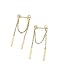 PAVOI 18K Yellow Gold Plated 925 Sterling Silver Posts Drop Dangle Chain Earrings for Women | Dangling Chain Studs | Ball Threader Earscapes Earrings