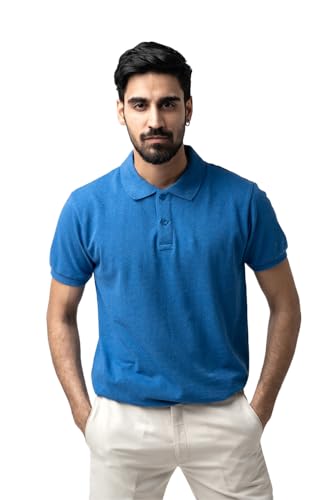Image of Men's & Boys' Pure Cotton Polo T-Shirt - Half Sleeves, Regular Fit, Solid Plain Classic Polo Collar | Casual & Sportswear