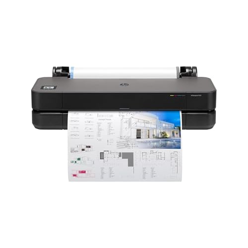 HP DesignJet T210 Stampante per Grandi Formati da 61 cm 8AG32D, Formati supportati da A4 ad A1, velocità 59 Pagine A1 all’Ora, Gigabit Ethernet, USB, Wi-Fi, Garanzia 1 Anno, Nero