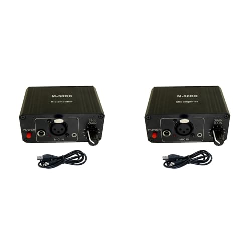 Préamplificateur de microphone dynamique et à condensateur portable double entrée XLR 48V