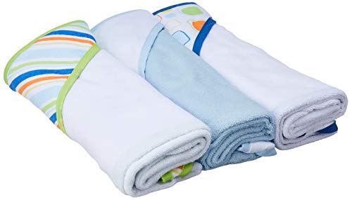 Image of Luvable Friends Unisex Baby Cotton Terry Hooded Towels, Blue, One Size