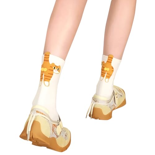 3 Pairs of Adorable Cat Socks with Balls – Funny Soft Cotton Animal Crew Socks for Women and Men, Novelty Gifts for Cat Lovers2