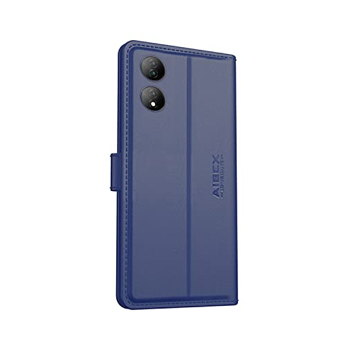 Image of AIBEX Compatible for Vivo T2 5G / Vivo Y100 Flip Cover Leather Finish | Inside TPU with Card Pockets | Wallet Stand | Complete Protection Flip Case - Brown