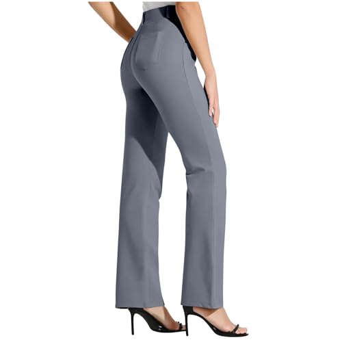 Women Bootcut Dress Pants Stretchy High Waist Work Pant Wide Leg Pull On Office Slacks Business Casual Office Clothes4