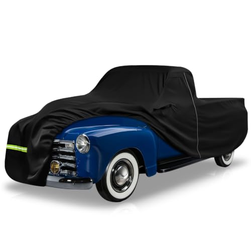 Image of Car Cover Replace for 1946-1957 Chevy 3100 2 Door Standard Cab Short Bed | 300D All Weather Waterproof Car Covers with Inner Cotton Liner for Dust Snow Rain Hail Protection