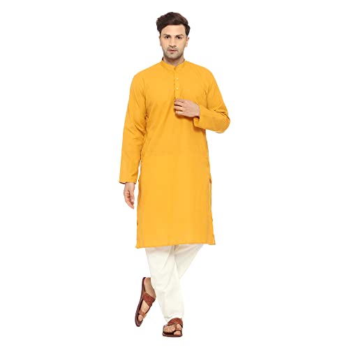Image of ITOS365 Men Cotton Blend Kurta Pyjama Set Party Fashion Regular Ethinic Wear Indian Dress Gift for Men