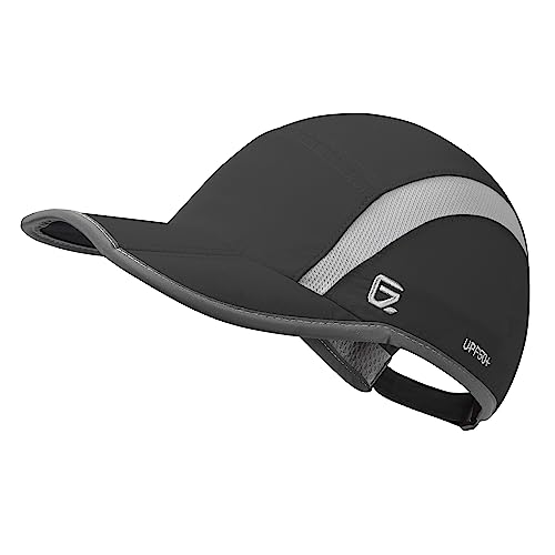 iBasingo Gorra de béisbol ala Suave Ligero Transpirable Deporte de Secado al Aire Libre de Secado al Aire Libre Sombrero para el Sol UPF50 + para Hombres Mujeres (Negro) BVH02