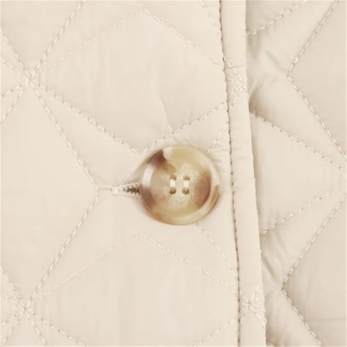 Fulbant 2024 Autumn/Winter Women'S Lapel Patchwork Argyle Quilted Jacket Button Single Breasted Coat4