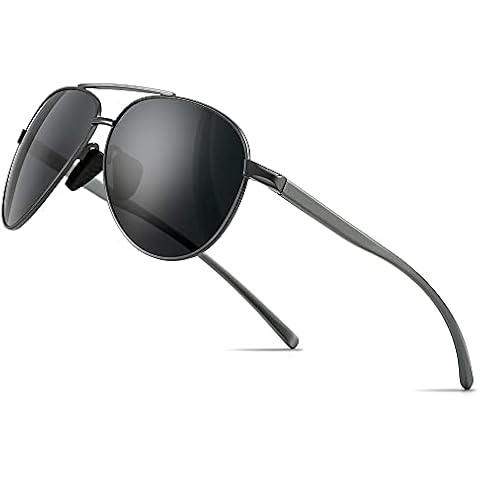 SUNGAIT Polarized Pilot Sunglasses for Men Metal Frame UV400 Lens Protection Shades (Gunmetal Frame/ Grey Lens) SGT289QH UK Cover