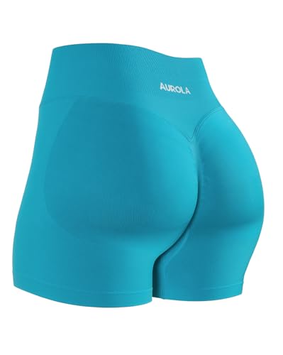 Image of AUROLA Influence Workout Shorts for Women,2.5 3.5 4.5 5.5 6.5 No Roll Up Squat Proof Scrunch Seamless Compression Gym Short