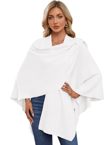 Image of PULI Womens Cross Front Poncho Shawl Wrap Elegant Wedding Formal Gift