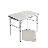 RedSwing Small Folding Table Portable 2 Feet, Small Foldable Table Adjustable Height, Lightweight Aluminum Camping Table, 23.6'x15.7'x10.2'/19'