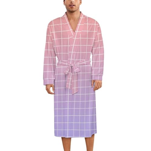 Robe de nuit en soie : le cadeau idéal avec ce kimono léger ombré quadrillage