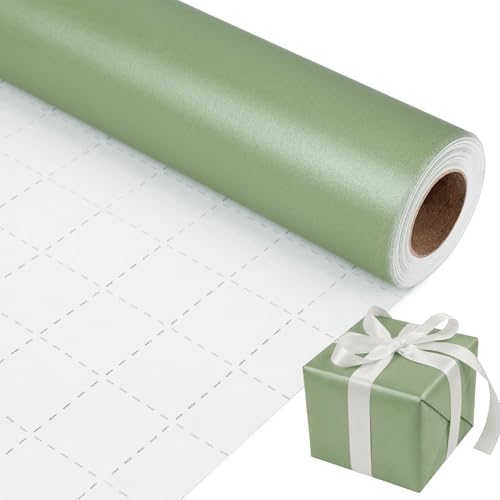FYXHHOT Sage Green Matte Wrapping Paper Pearly-Lustre Paper Gift Wrapping Paper Perfect for Wedding Valentines Day Birthday Christmas Baby Shower (17 Inches X 32.8 Feet)