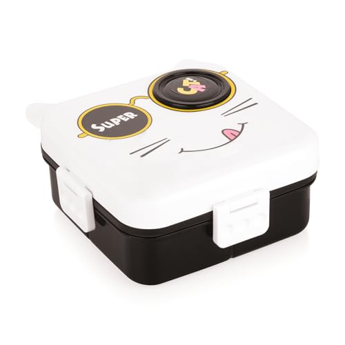 ATTRO Festive Super Cat Lunch Box 2 Layer Plastic Lunch Box Comes with 1 Detachable Tray, 1 Small Container & 1 Spoon Ideal for Kids BPA Free 1590ml+70ml- Black White (B0D4Z2H5SZ) Amazon Price History, Amazon Price Tracker
