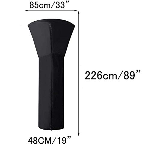 Generies Patio Heater Cover Waterproof with Zipper Outdoor Stand Up Storage Cover for Round Dome Heaters (H89XD33x19 inch)