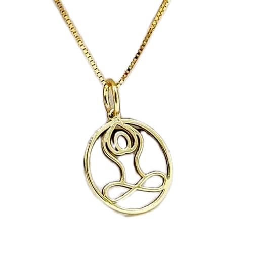 Bijou de yoga en argent plaqué or : collier médaille LKBEADS 24 mm