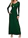 DEARCASE Women's Long Sleeve Long Maxi Fall Casual Dresses Dark Green Small
