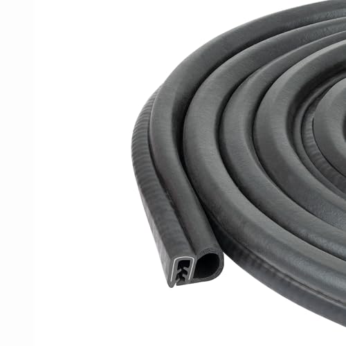 Door Rubber Strip Small Bulb 9/16" Bulb Diameter x 0.039"-9/64" Grip Range x 35/64" U Height (10 Feet)