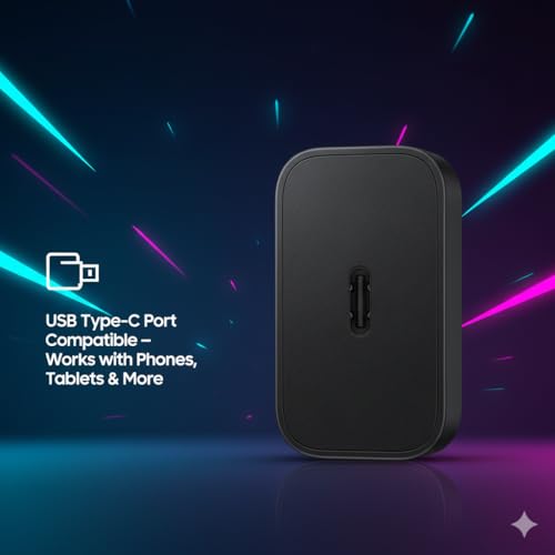 Image of 25W USB-C Fast Wall Charger - Compatible with Samsung Galaxy S23 S22 S21 21 FE S20 A34 M14 M34 M54 M53 M33 M13 - S A M F Series (Adapter Only)| Original Rapid Charging (Black)