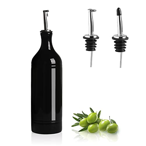 Sweejar Home Large Ceramic Olive Oil & Vinegar Dispenser Bottle, Opaque Oils Cruet Protects to Reduce Oxidation