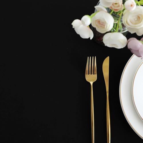 LivinEase Rectangular Tablecloth 140x300cm, 250 GSM Cotton Blend Black Table cloths for 8 to 10 Seater Table - Image 3