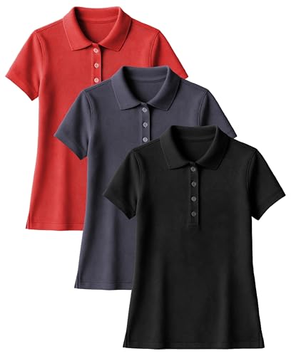 Andrew Scott Women's Golf Polo Shirts | Ultra Soft Quick Dry V Neck Button Collar Tops| Multi Packs & Colors