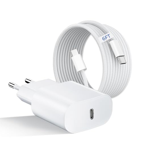 Caricatore di ricarica rapida per iPhone 16/16 Pro/16 Pro Max/16 Plus/15/15Pro/15Pro Max/15 Plus/per iPad Pro/Air, 30W USB C,Adattatore di alimentazione con cavo da 6FT