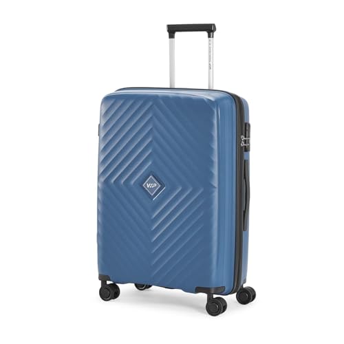 Image of VIP Polypropylene (PP) Quad Active Cabin 55 Cm (Small) 8 Spinner Wheels Trolley Bags for Travel, Hard Case Lightweight Bag with Combination Lock (Taupe Blue, Cabin | 55 cm | Small)