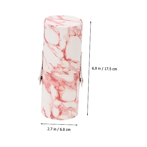 Ipetboom-6-Sets-Makeup-Brush-Set-Face-Tools-Foundation-Makeup-Brush-Microblading-Machine-Desktop-Makeup-Organizer-Bejeweled-Kit-Chic-Makeup-Pink-Marble-Plastic-Accessories