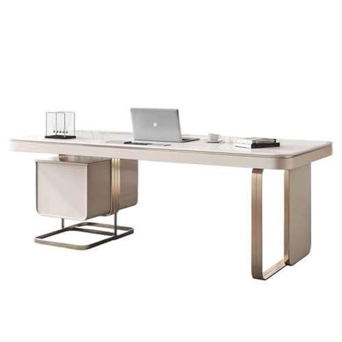 WANGHAI-666 Escritorio para PC Escritorio de Lujo Moderno Minimalista Estilo Alta Gama con Placa Roca, Escritorio Oficina y Silla, Mesa PC, diseñador, Estudio Escritura(140x70x75cm)