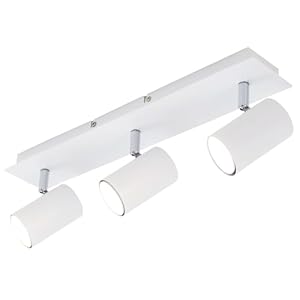 BRILONER – Deckenlampe schwenkbar, GU10 Fassung, max. 40 Watt, Deckenleuchte, Lampe, Wohnzimmerlampe, Schlafzimmerlampe, Küchenlampe, Deckenstrahler, Deckenbeleuchtung, 45x8x12,3 cm, Weiß