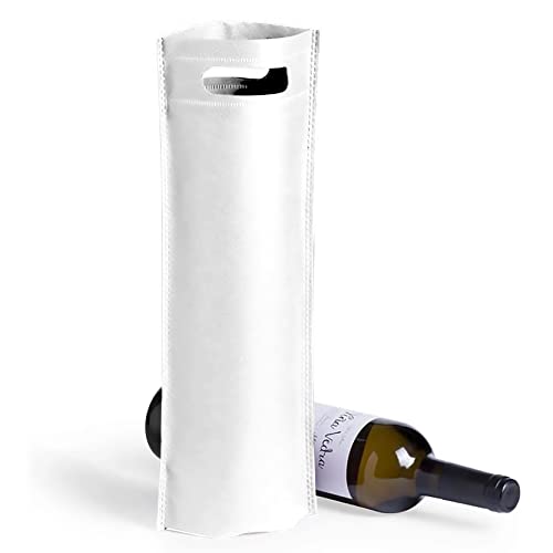 VINAK Pack de 50 Bolsas de Botella de Vino/Champagne en Tela no Tejida (Non-Woven) termosellado de Alta Resistencia con asa. Bolsas perfectas para Regalo de Boda, Bautizo, cumpleaños VINAK Pack de 50 Bolsas de Botella de Vino/Champagne en Tela no Tejida (Non-Woven) termosellado de Alta Resistencia con asa. Bolsas perfectas para Regalo de Boda, Bautizo, cumpleaños