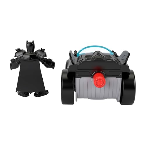 Batmobile Metal Force Imaginext à lanceur de disques avec figurine Batman articulée