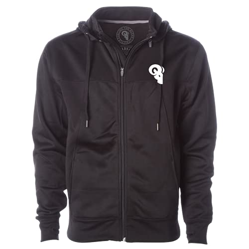 Ram Advantage Men's Alpha Tech Zip Jacket, Embroidered Midweight Ultra-Soft Relaxed Fit (Black, Medium)
