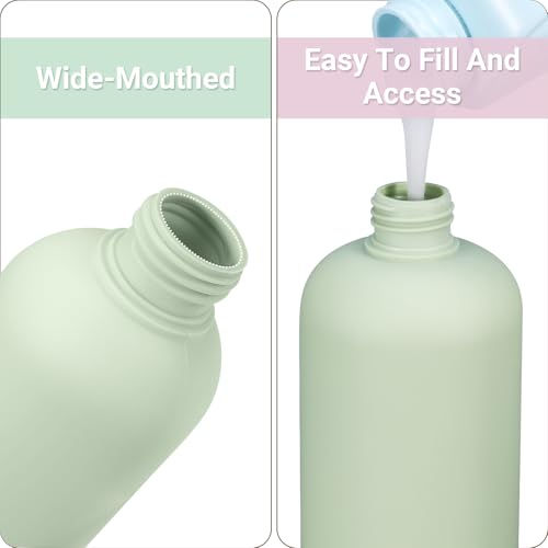 ASEVAT 3.4 oz/4 Pack Travel Bottles for Toiletries, Small Travel Shampoo and Conditioner Bottles, Refillable Containers Leak Proof, Plastic Squeeze Bottles with Flip Cap, green+blue4