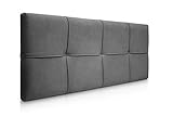 SUENOSZZZ-ESPECIALISTAS DEL DESCANSO Cabecero de Cama tapizado, Modelo Square para Camas de 135 (145 x 57 cm) Tela Gris
