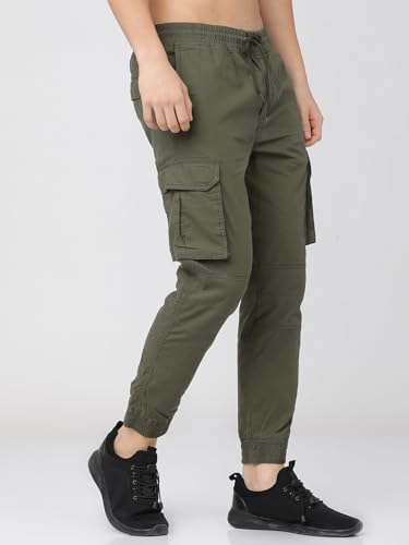 Image of Highlander Men's Cargo Jogger Trousers | Perfect for Casual Outings,Travel & Work Wear with Utility Pockets