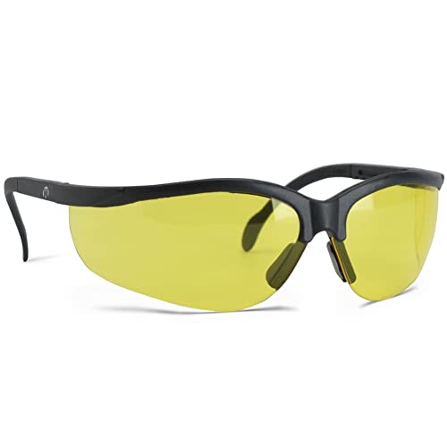 31ZwkjNzgTL. SL500 Walker's Sport High-Grade Polycarbonate Lenses Half Frame Soft Rubber Nose Piece Adjustable Safety Shooting Glasses, Yellow