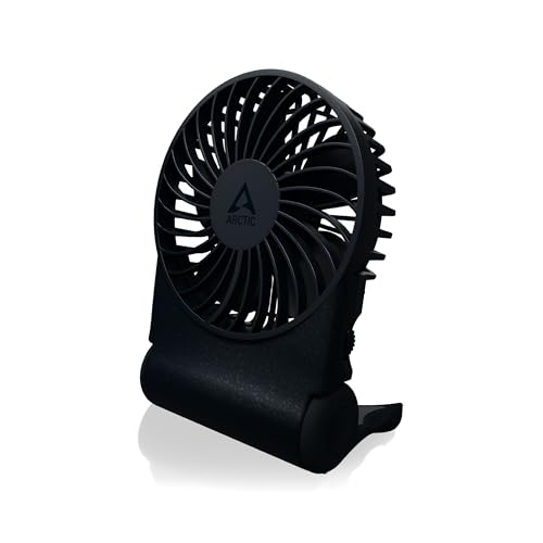 Image of ARCTIC Summair 2Go (Dark Blue) - Rechargeable Powerful Handheld Fan with Stand, Infinitely Variable Speed, 4-77h Running Time, USB-C Connection (incl. USB-A Cable) - Blue