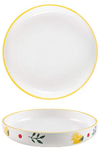 LMMJYF 8 Pollici Nordico casa Piastra vegetale Piccola Fresca Uova al Vapore Uovo Piatto zuppa di Riso Riso-Limone da 8 Pollici