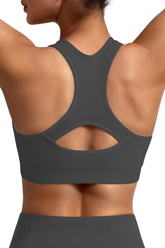 Image of MIRITY Women Racerback Sports Bras - High Impact Workout Gym Activewear Bra Pack of 5
