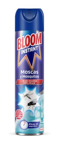 Bloom Instant Aerosol contra moscas y mosquitos 600ml, insecticida en aerosol contra insectos voladores, acción inmediata, 100% eficacia (en contacto directo)