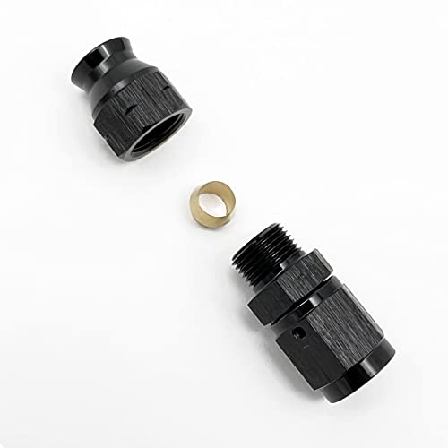 Krd Performance 6An Female Flare To 3/8" (9.5Mm) Od Fuel Hardline Tube Adapter Fitting Aluminum Black #TOP3