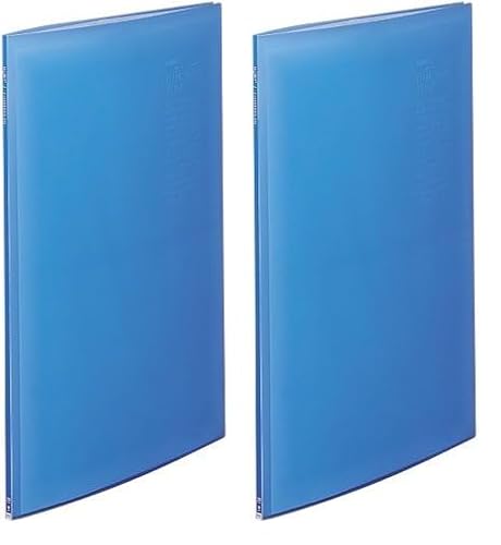 リヒトラブ ファイル クリヤーブック 新聞 ポスター A2 20ポケット ブルー G3117-8 (× 2)