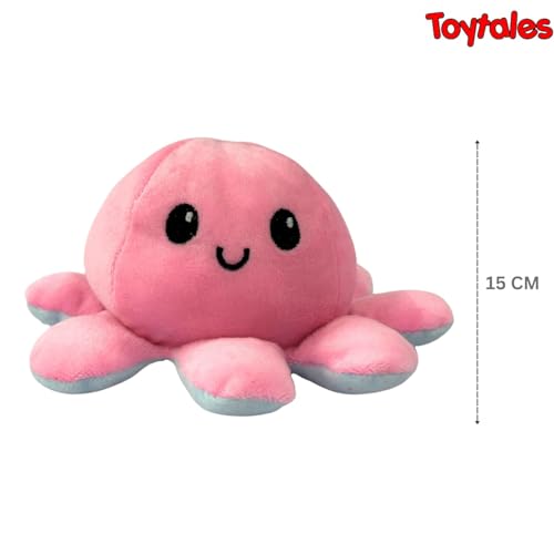 Image of TOYTALES Reversible Octopus Plushie Soft Toy for Kids | Cute Adorable Stuffed Animal | Flip Inside-Out Plush Soft Toy for Baby Boys & Girls | Ideal for Birthdays & Special Occasions (Multicolour)