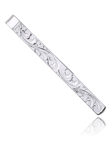 Plata de ley 925 maciza de 55mm x 5mm en pasadores de corbata para padrinos de boda y hombres