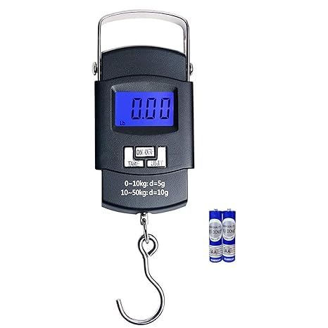 50 kg Digital Luggage Scale, Electronic Balance Digital Fishing Hanging Hook Scale, with LCD Display, with Tare/Data Hold Function, 2 AAA Batteries Included(Black)-image-20