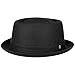 Produktbild LIERYS Panno Wool Pork Pie Filzhut Temperaturregulierend Hut Made in Italy Damen Herren Herbst Frühling Fedora schwarz XL (60-61 cm)