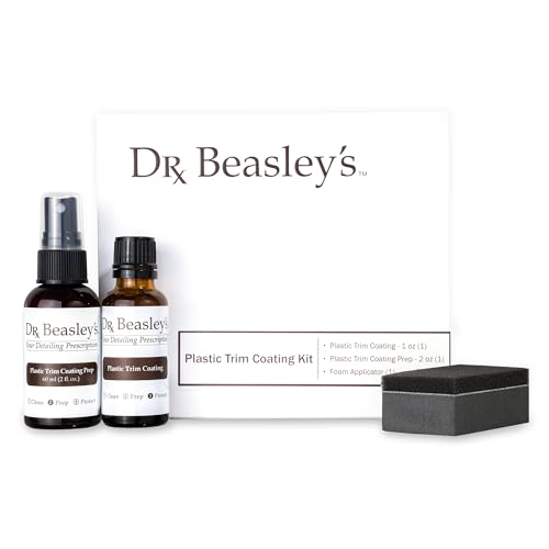 Dr. Beasley's Plastic Trim Coating Kit for Autos - Permanent Ceramic Nano Coating for Exterior Plastic, Blocks UV, Resists Marring and Etching, Makes Cleaning Fast and Easy